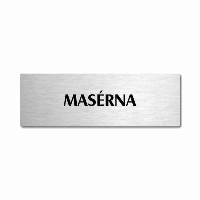 Masérna, stříbrná popiska na dveře